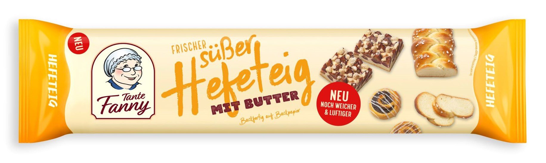 Tante Fanny Frischer süßer Hefeteig mit Butter