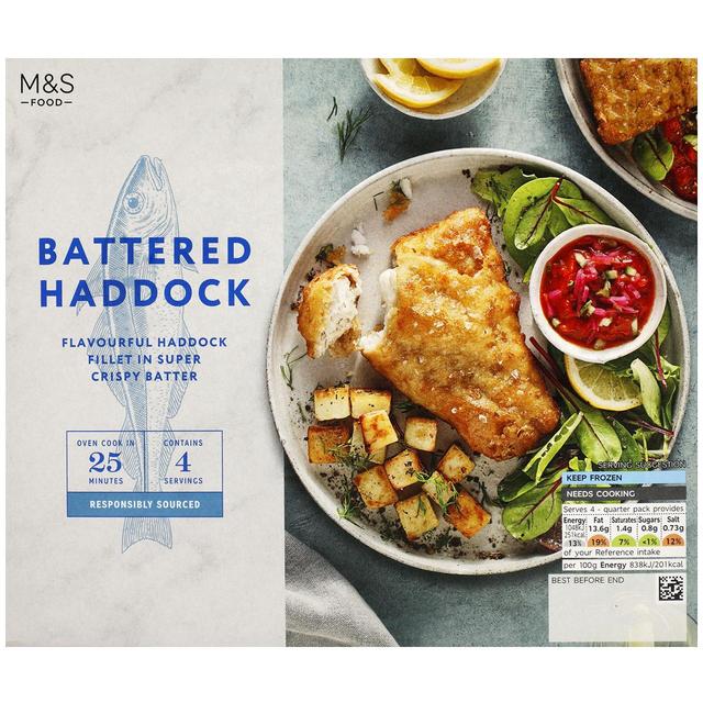 Marks&Spencer 4 Battered Haddock Fillets