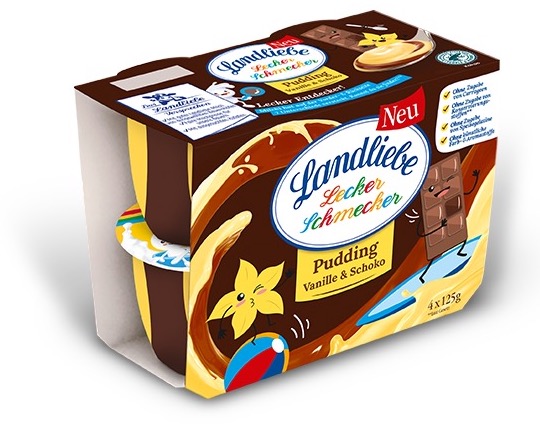Landliebe Lecker Schmecker Pudding Schoko Vanille 4x125g