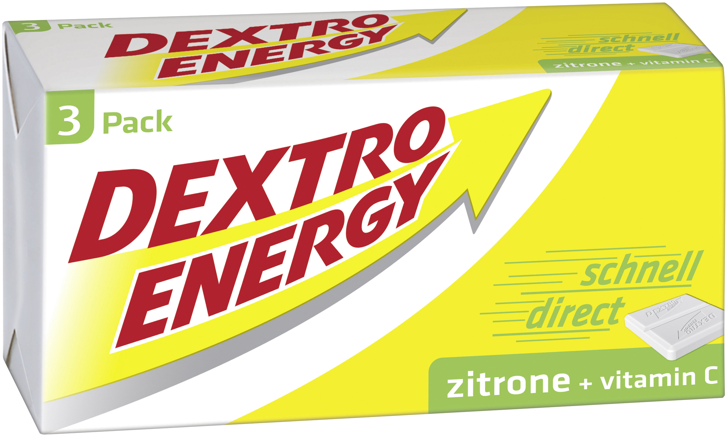 Dextro Energy 3er Pack Zitrone + Vitamin C