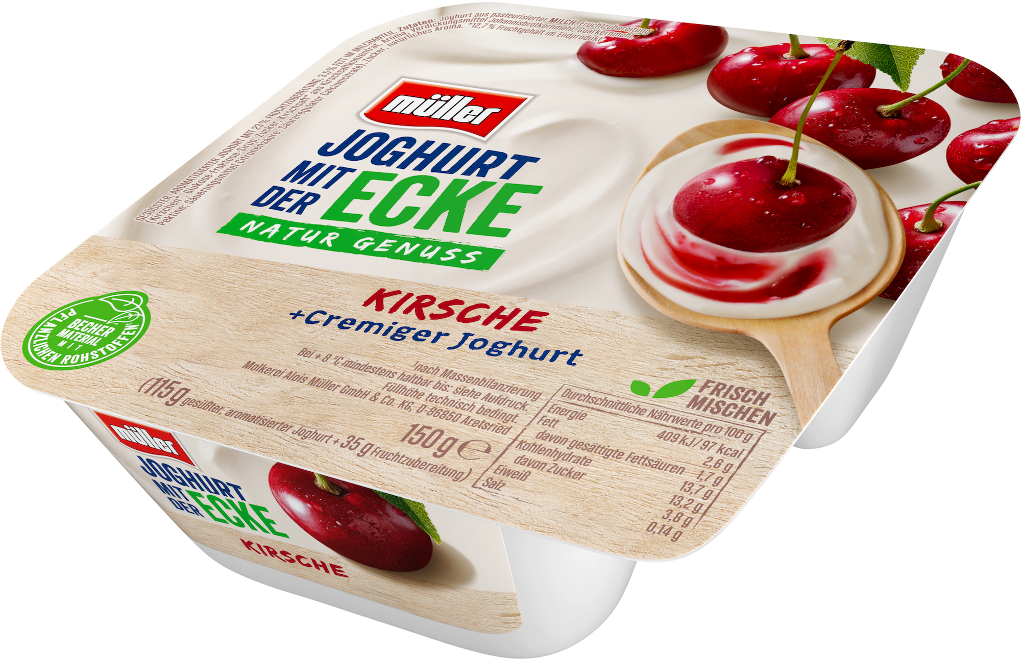 Müllermilch Joghurt mit der Ecke Kirsch