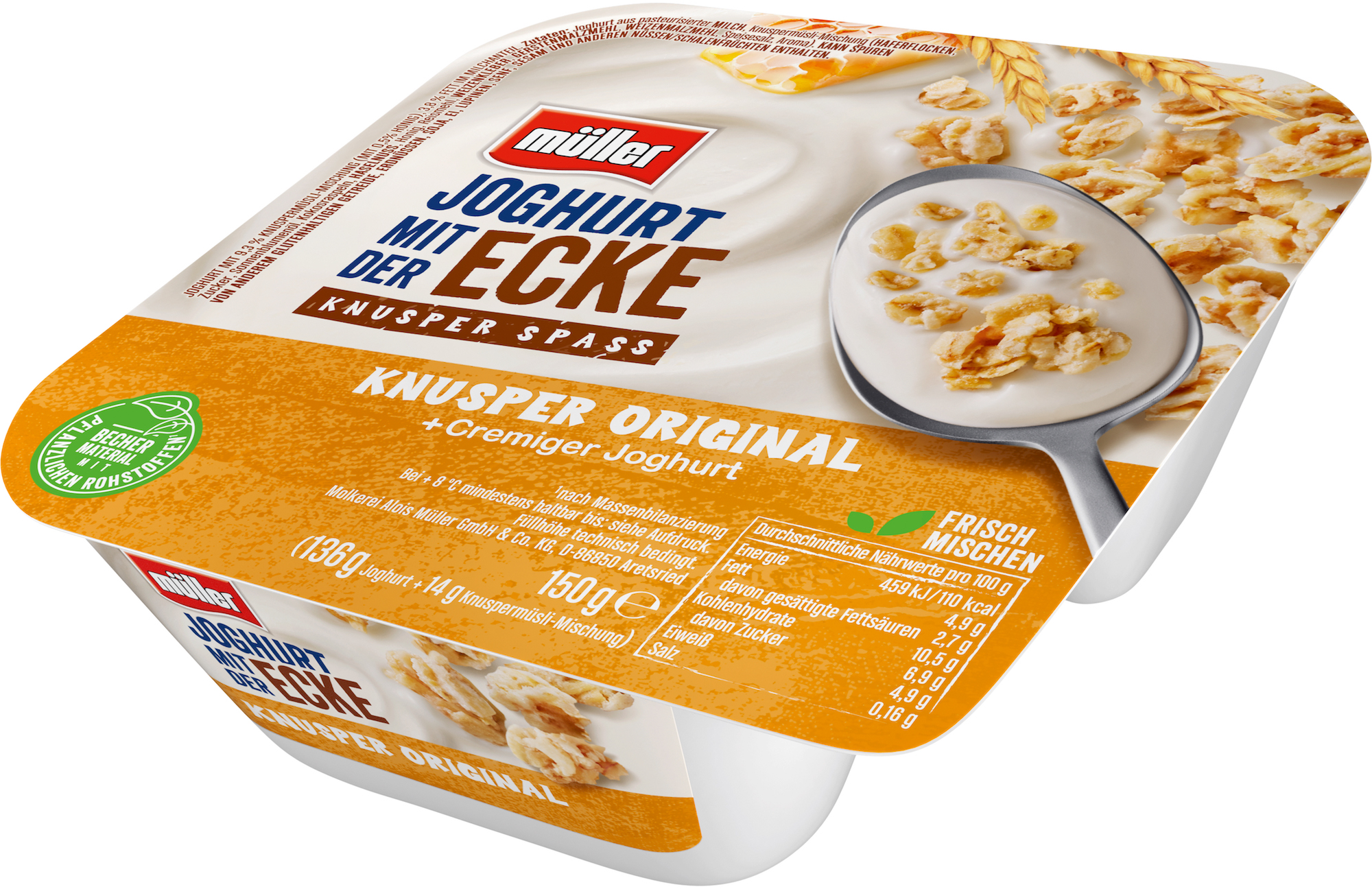 Müllermilch Joghurt mit der Ecke Knusper Original