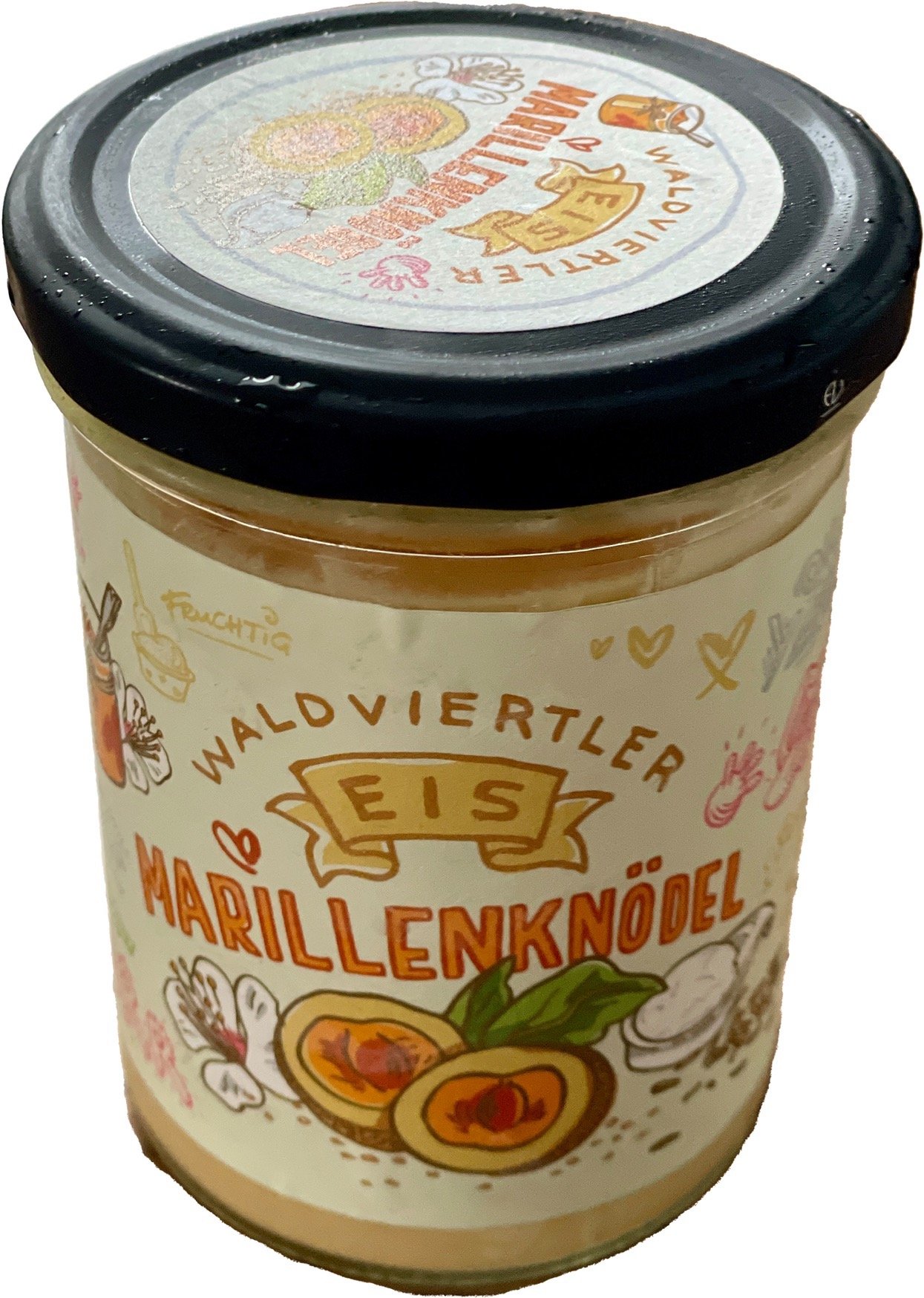 Kuuuhles Waldviertler Eis Marillenknödel im Glas