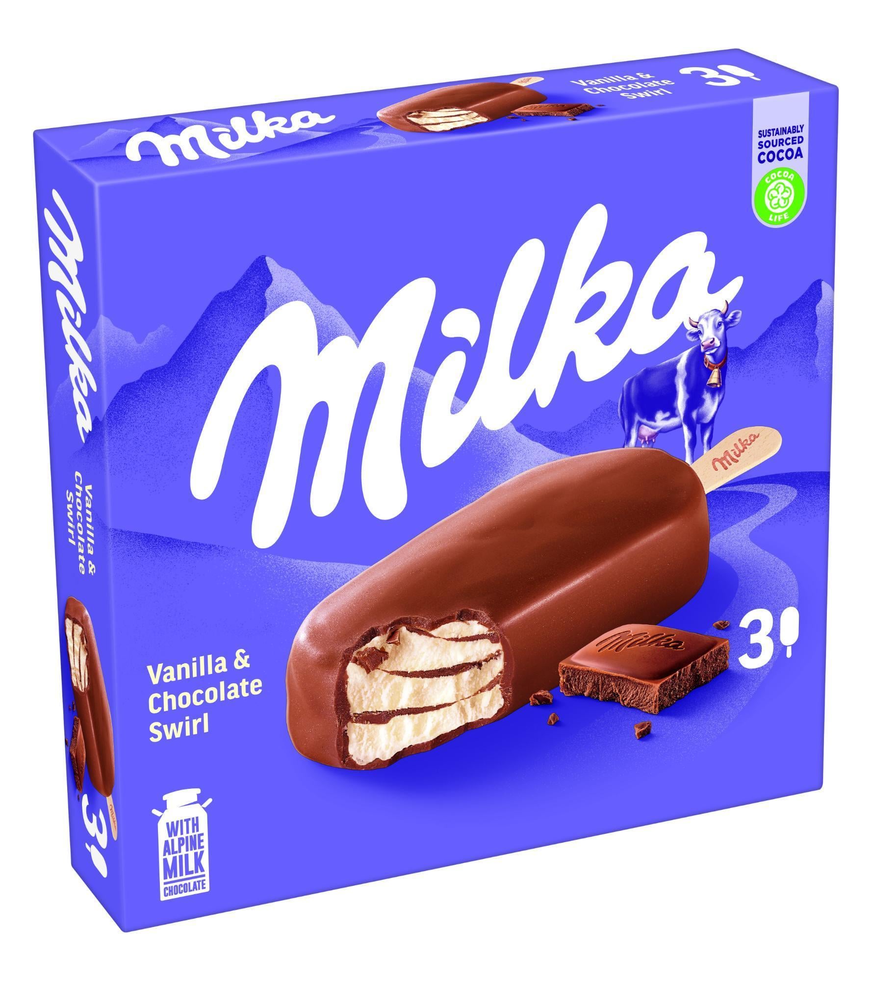 Milka Vanilla & Chocolate Swirl Sticks 3x90ml
