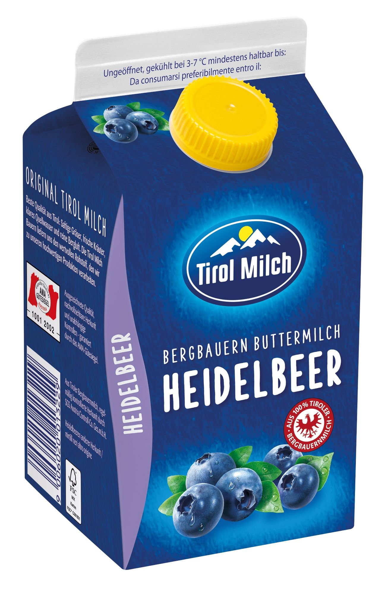 Tirol Milch Buttermilch 0,9% Heidelbeer