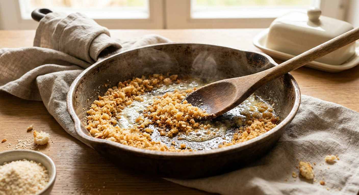 Semmelbrösel in Butter goldbraun anrösten