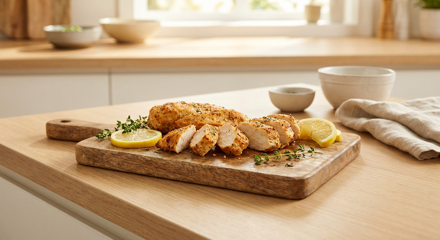 Juicy chicken breast from the air fryer