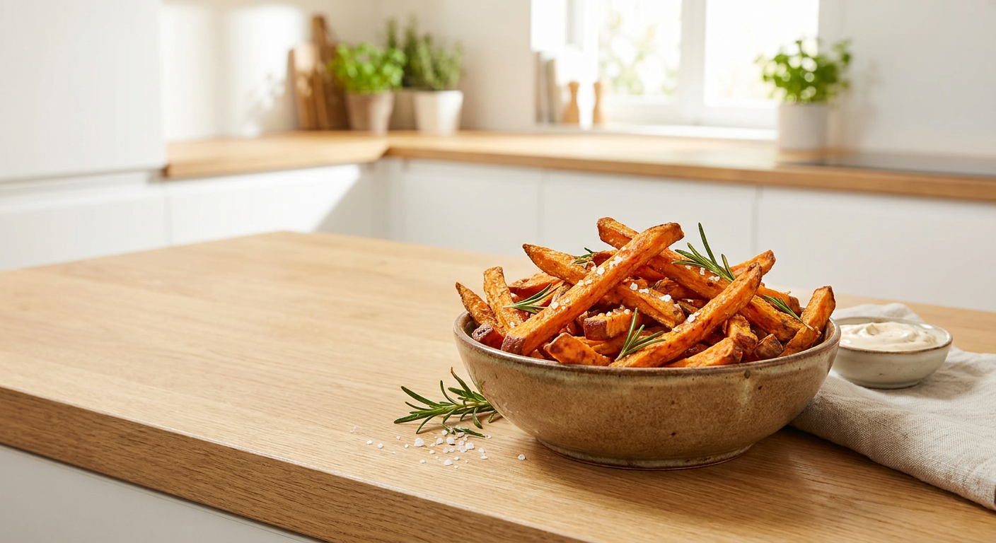 Crispy sweet potato fries from the air fryer