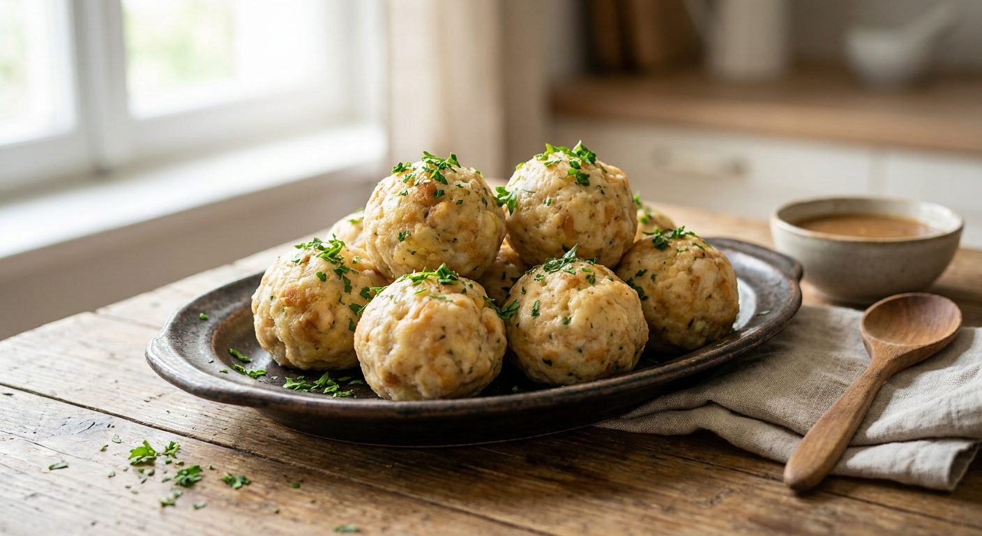 Flaumige österreichische Semmelknödel