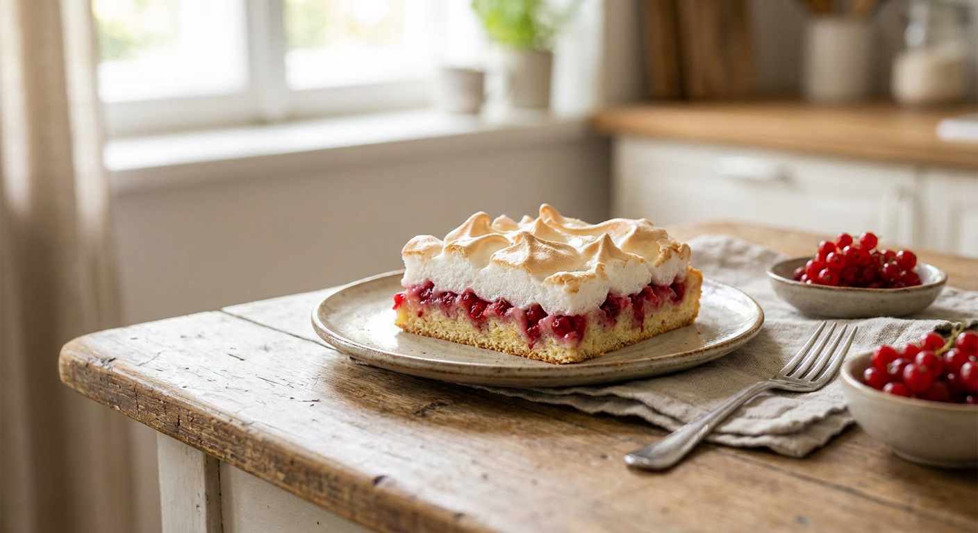 Ribiselkuchen mit Baiserhaube wie bei Oma frisch gebacken