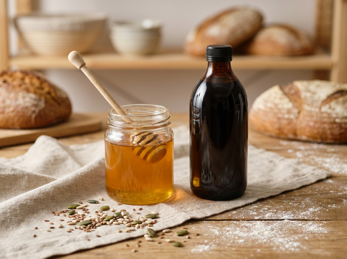 Aromatischer Waldhonig und natürliche Sirup-Alternativen für das Brotbacken
